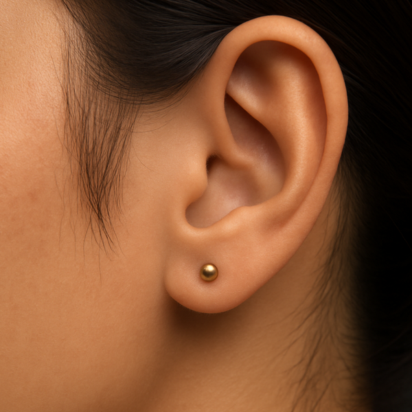 Elegant Gold Polish Round Silver Stud Earrings - Aggarwal jewels