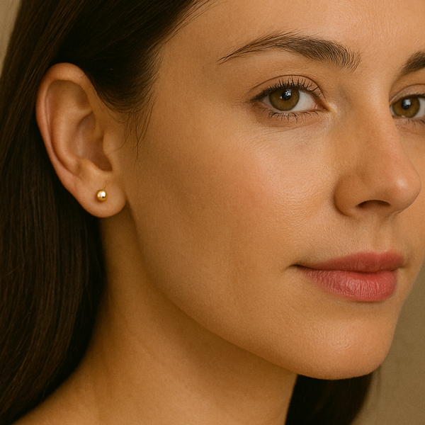 Elegant Gold Polish Round Silver Stud Earrings - Aggarwal jewels