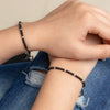 Black Beads Bracelet with Silver Accents - Aggarwal jewels
