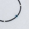 Blue Buds Evil Eye Silver Anklet - Aggarwal jewels