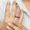 Silver Black Beads Chain Ring - Aggarwal jewels