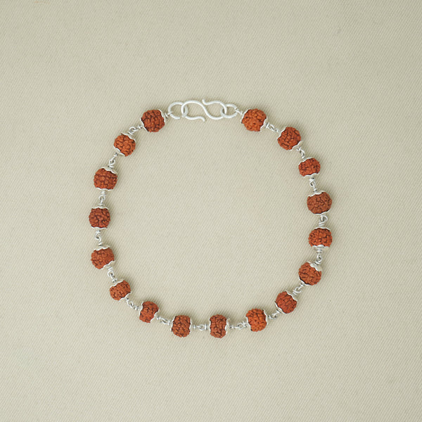 Shri Kedar Ruj Edition Silver Rudraksha Bracelet - Aggarwal jewels