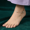 Twilight Bead Anklet Pure Silver Chain with Spherical Beads - Aggarwal jewels
