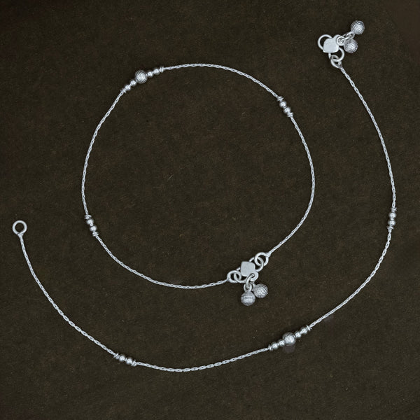 Simple Silver Chain Anklet - Aggarwal jewels
