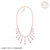 Rose gold teardrop charm necklace, adjustable length 40 cm +5