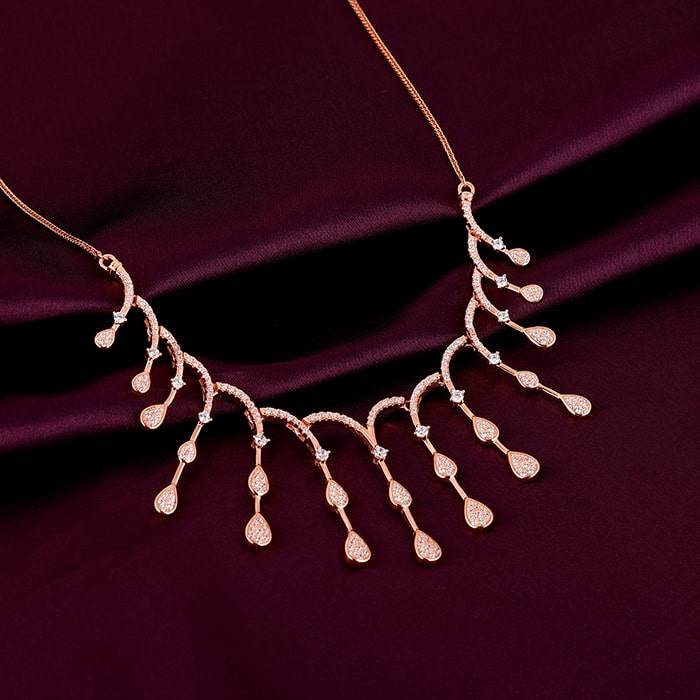 Rose Gold Celebration Necklace Aggarwal Jewels Delhi