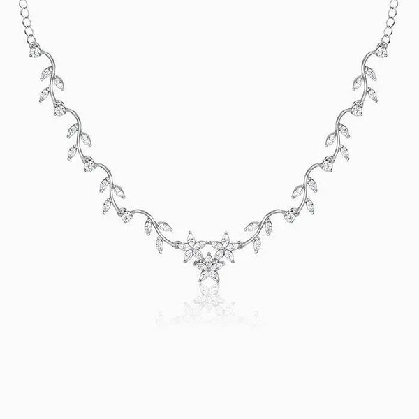 Silver Moonvine Necklace for Enchanting Elegance - Aggarwal jewels