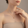 Premium Heart-Shaped Stone Gold Polish Silver Pendent Necklace - Aggarwal jewels