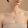Premium Heart-Shaped Stone Gold Polish Silver Pendent Necklace - Aggarwal jewels