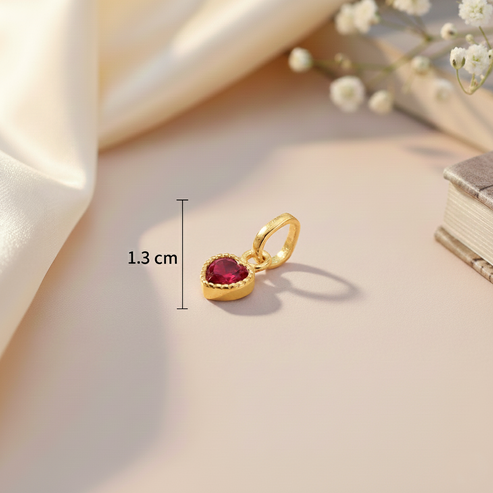 Premium Heart-Shaped Stone Gold Polish Silver Pendent Necklace - Aggarwal jewels