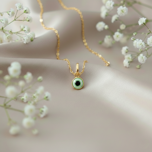 Silver Evil Eye Different Colors Pendant Necklace for Protection - Aggarwal jewels