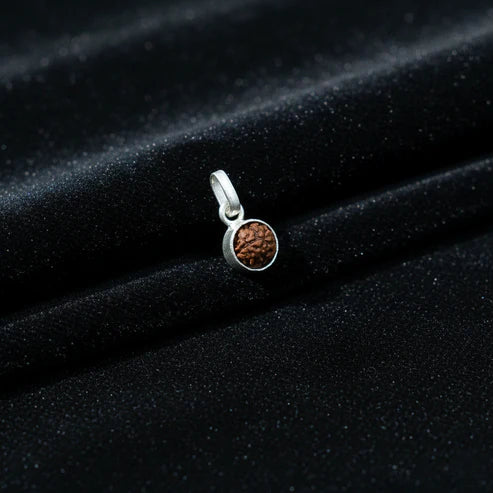 Silver Rudraksha Classic Round Pendant - Aggarwal jewels