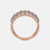 Rose gold ring band with pavé diamonds across the top, plain inner band