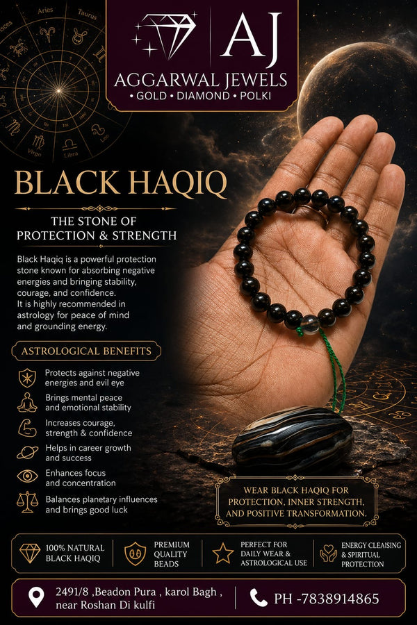 Zodiac Black Onyx (haqiq) Bracelet - Aggarwal jewels