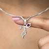 Silver Flute Pendant Intricate Modern Design - Aggarwal jewels