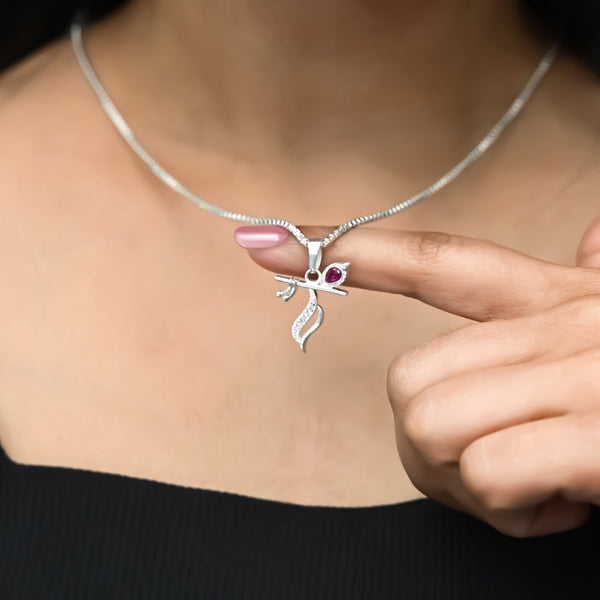 Silver Flute Pendant Intricate Modern Design - Aggarwal jewels