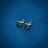 Green Gemstone Stylish Silver Earrings - Aggarwal jewels