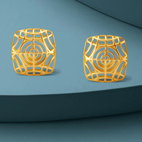 Enchanted Grid Gold Stud Earrings - Aggarwal jewels