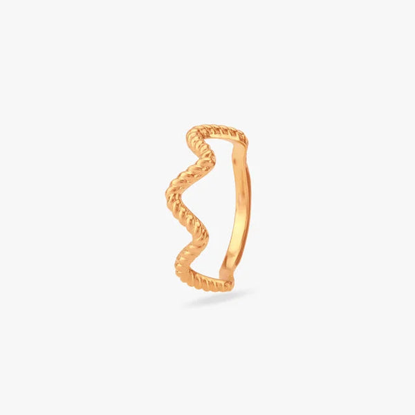 Wave Whirl Gold Ring - Aggarwal jewels