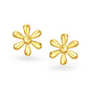 Floral Petite Gold Stud Earrings - Aggarwal jewels