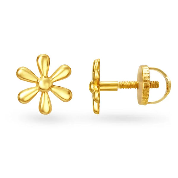 Floral Petite Gold Stud Earrings - Aggarwal jewels