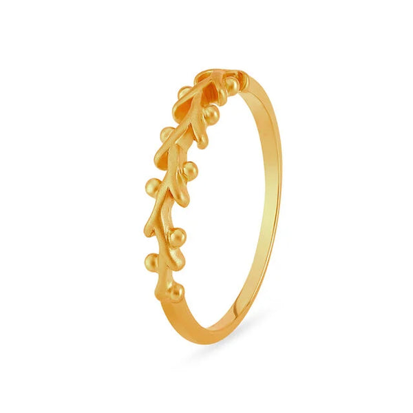 Entrancing Leaf Pattern Gold Finger Ring - Aggarwal jewels