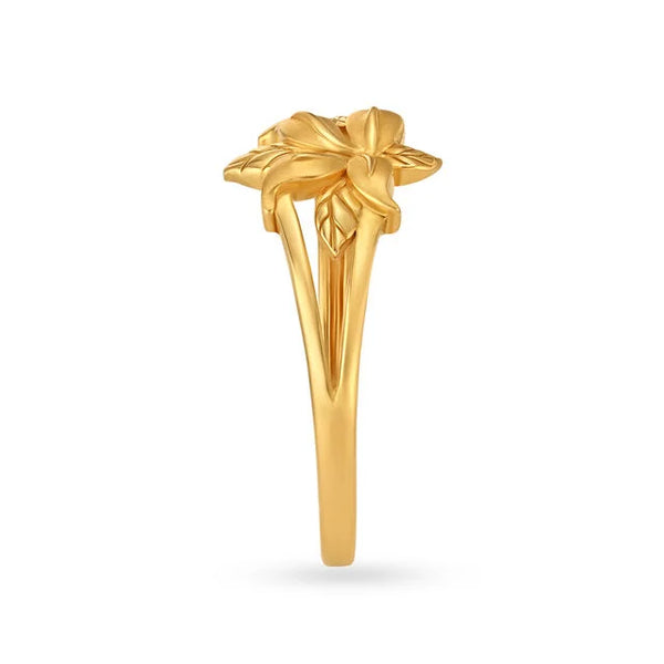 Glorious 22 Karat Yellow Gold Floral Ring - Aggarwal jewels
