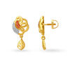 Leaf Motif Gold Drop Earrings - Aggarwal jewels
