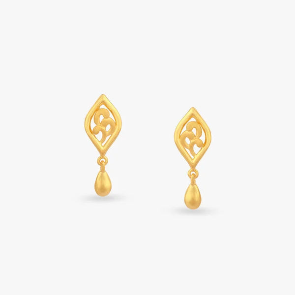 Petal Drift Gold Drop Earrings - Aggarwal jewels