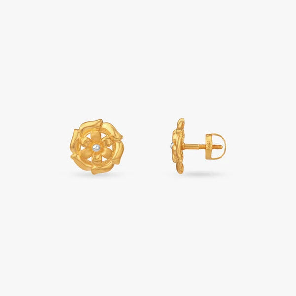 Petal Layer Gold Stud Earrings - Aggarwal jewels
