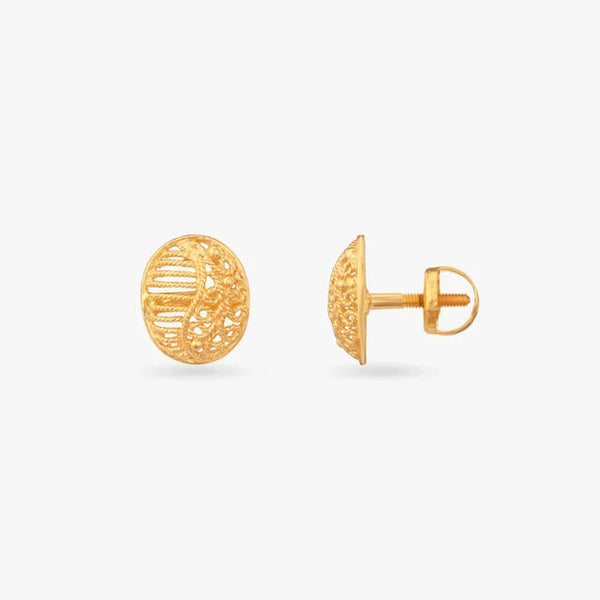 Little Bloom Gold Stud Earrings for Kids - Aggarwal jewels