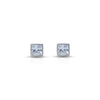 White Square Gemstone Silver Stud Earrings - Aggarwal jewels