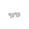 White Square Gemstone Silver Stud Earrings - Aggarwal jewels