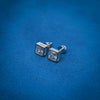 White Square Gemstone Silver Stud Earrings - Aggarwal jewels