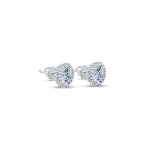 Sterling Silver American Diamond Earrings - Aggarwal jewels