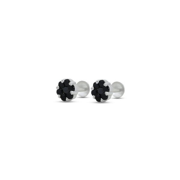 Black Gemstone Sterling Silver Earrings - Aggarwal jewels