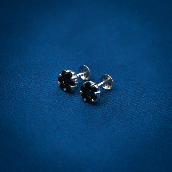 Black Gemstone Sterling Silver Earrings - Aggarwal jewels