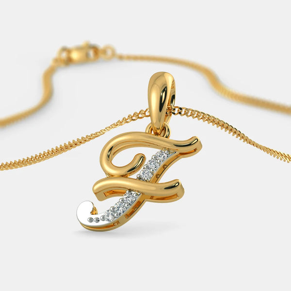 The Liham F Pendant - Aggarwal jewels