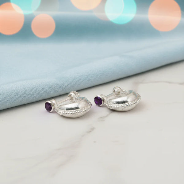 Handcrafted Silver Bali Stud Earrings for Boys