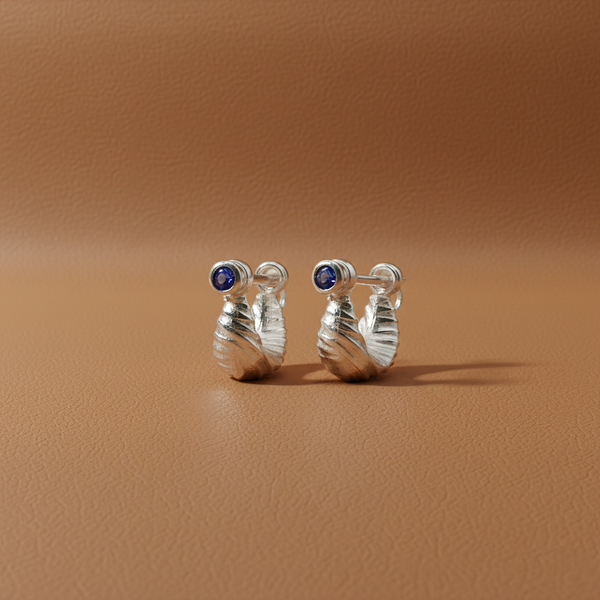 Royal Stone Textured Silver Bali For Boys - Aggarwal jewels