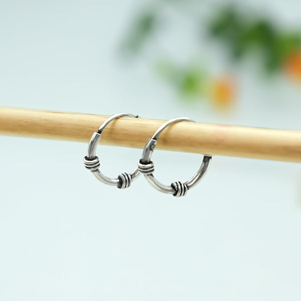 Trendy Unisex Silver Bali Earrings with Sleek Design - Aggarwal jewels