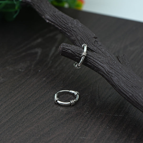 Trendy Unisex Silver Bali Earrings with Sleek Design - Aggarwal jewels