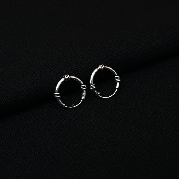 Trendy Unisex Silver Bali Earrings with Sleek Design - Aggarwal jewels