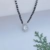 Elegant Black Bead Mangalsutra with Teardrop Gemstone Pendant - Aggarwal jewels