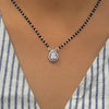 Elegant Black Bead Mangalsutra with Teardrop Gemstone Pendant - Aggarwal jewels