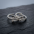 Silver Cross Leaf Design Adjustable Toe Ring (Bichiya) for Women - Aggarwal jewels