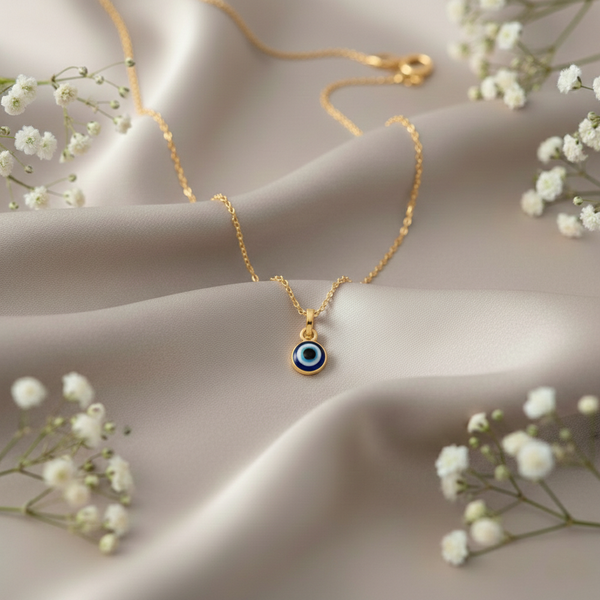 Silver Evil Eye Different Colors Pendant Gold Polish Necklace for Protection - Aggarwal jewels