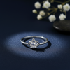Silver Solitaire Ring with Floral Crown Ring - Aggarwal jewels