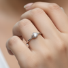 Silver Solitaire Ring with Floral Crown Ring - Aggarwal jewels
