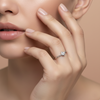 Sterling Silver Square Flower Solitaire Ring for Women - Aggarwal jewels